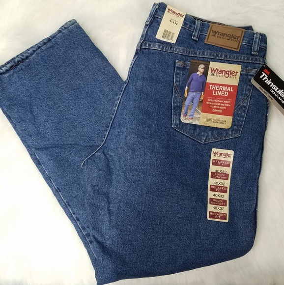 wrangler thermal lined jeans